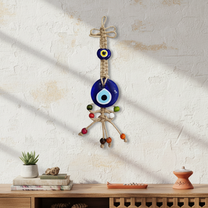 Macrame Evil Eye Tenture murale Ornement 26x5cm Pièce décorative - Product Image 3