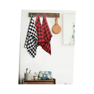 Superventas 100% algodón orgánico rojo bordado 18x28 pulgadas 120 GSM hecho a mano ligero sostenible secado rápido reciclable hogar - Product Image 2