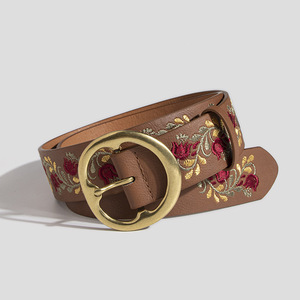 Vintage Embroidered PU Leather <strong>Women</strong> <strong>s</strong> <strong>Belt</strong> with Alloy Buckle -Fashion Casual Soft Waist <strong>Belt</strong> <strong>for</strong> Jeans &amp; <strong>Dress</strong> - Product Image 3