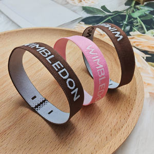 Coleteros con Logotipo Personalizado, Color Sólido, Elásticos para el Cabello, Estilo Moderno, Color Crema, Accesorios para el Cabello de Tela, Pulsera de Nylon - Product Image 3