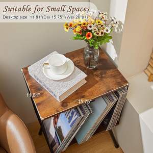 Étagère de rangement pour <span class=keywords><strong>CD</strong></span>/disques en acier moderne réglable, 2 étagères, type sur pied, meubles de maison pour le salon, stocke plusieurs - Product Image 4