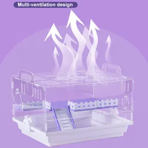 Manufacturer Wholesale Customized Acrylic Luxury Transparent Sugar Glider Castle Hamster Viewing Cage