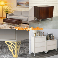 Patas de Sofá Modernas y Elegantes de Metal Dorado con Diseño Floral de 13 cm, Patas de Hierro para Muebles de Hotel, Sala de Estar, Sofá Cama, TV