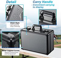Grande boîte de rangement pour cartes gradées à 4 rangées avec serrure à combinaison - Étui pour cartes de sport, pour slabs, toploaders et cartes non montées