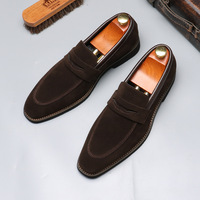 Mocassins en daim pour hommes, chaussures habillées classiques à enfiler, confortables pour le quotidien et les occasions formelles
