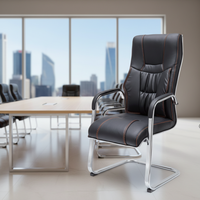 Chaise de réception exécutive en cuir PU à dossier haut, pivotante à 360°, réglable en hauteur, inclinable, garantie 5 ans