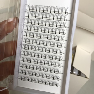 Extensions de faux cils ventilateurs préfabriqués 0.1mm 132 ventilateurs plus foncés noir Base courte 4D 5D Ultra vitesse Pro fait cils de ventilateur - Product Image 4