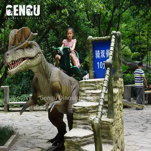 Dinozor Macera Parkı Oyun Ekipmanları Fiberglas Hayvan Binmek