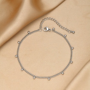 Non-Tarnish Women's 18K <b>Gold</b> Plated Stainless Steel <b>Anklet</b> Waterproof Beach Bracelet for Wedding - Product Image 5