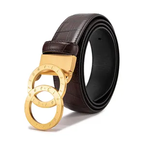 Custom Logo Italian Cowhide Full Grain Luxury Designer Brand Men leather Belts for Jeans