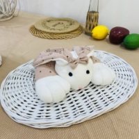 4 pièces Paniers à linge en osier de style quotidien écologique Doublure intérieure détachable pour enfants Couverture décorative pour jouets en peluche longue durée PC