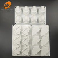 AK personnalisé arbre de noël père noël 3D Mousse gâteau Silicone gâteau moule bougie savon crème glacée gelée pouding chocolat moule gâteau outils