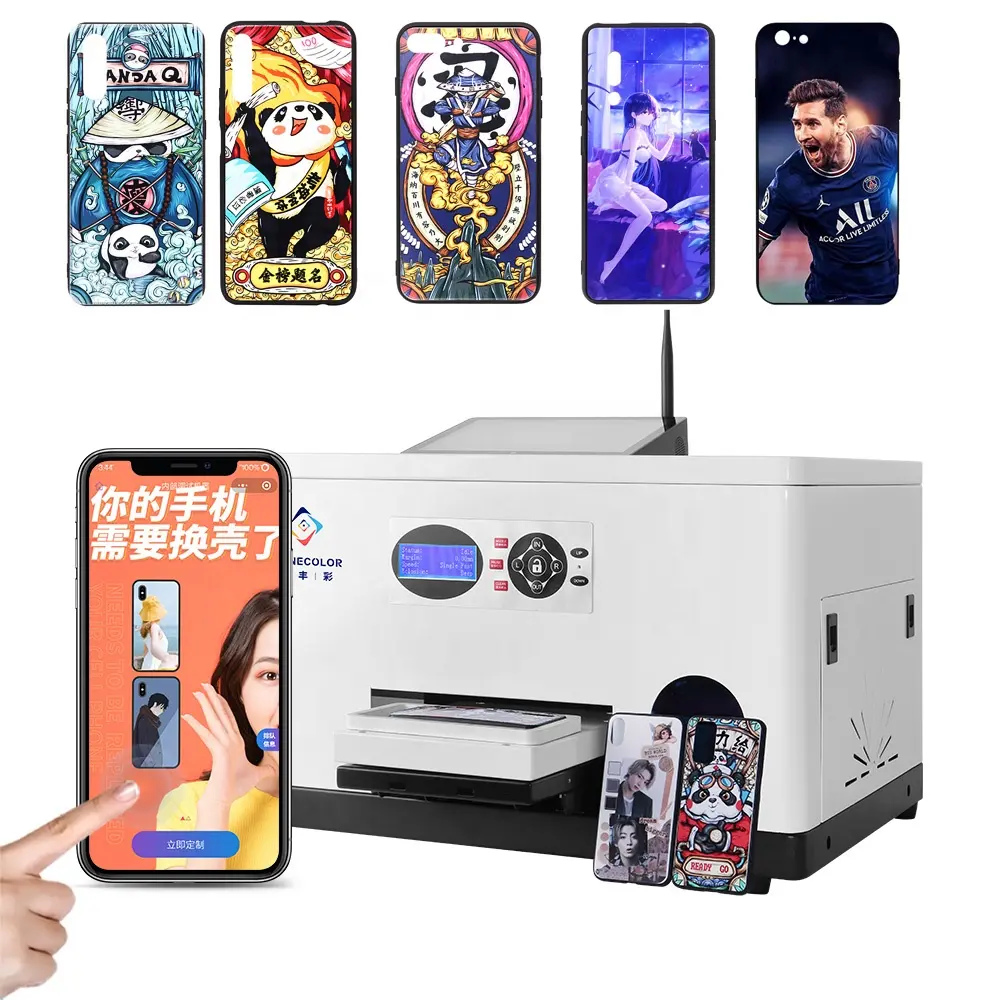 Mobile Phone Case Printer Wifi APP Online Custom Mobile Cover UV Printer For Iphone Samsung Huawei Xiaomi All Brand