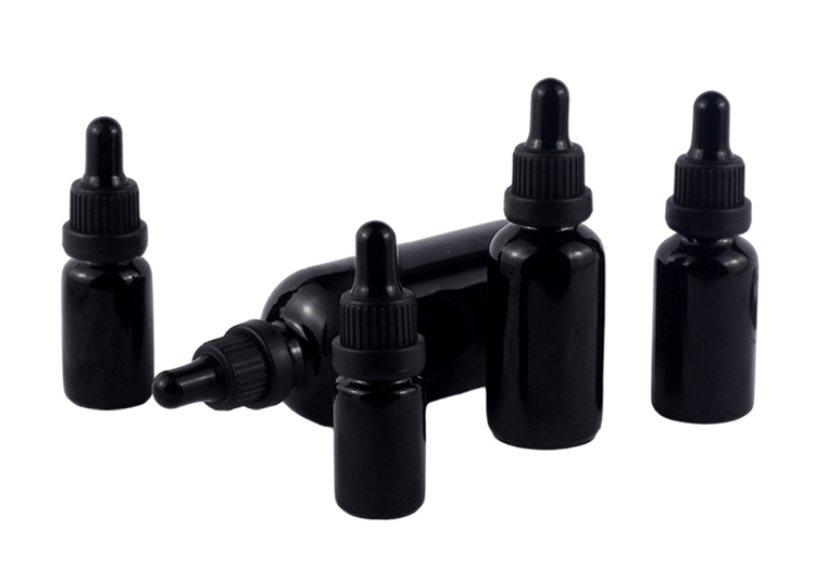 15ml 30ml Frosted Matte Black Boston Round Bottles With Dropper Caps