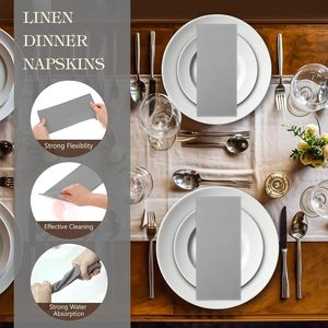 Serviettes de table jetables effet lin, serviettes personnalisées 17"x12", serviettes absorbantes jetables <span class=keywords><strong>en</strong></span> <span class=keywords><strong>papier</strong></span> pour invités, pour <span class=keywords><strong>mariage</strong></span> et fête - Product Image 2