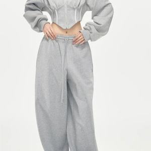 Conjunto de Pantalones Anchos y Sudadera con Cierre y Logotipo Personalizado para Mujer, Estilo Casual, Recién Lanzado - Product Image 2