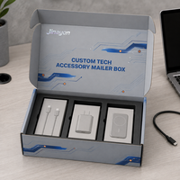 Boîte d'expédition personnalisée brillante pour accessoires technologiques, emballage rigide en carton pour l'électronique informatique