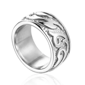 Wedding Band Ring Carved Paisley Pattern Rings For Women Men