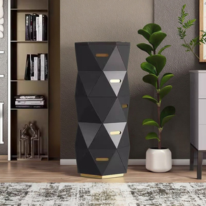 Mueble de Almacenamiento con Múltiples Cajones de Estilo Simple Posmoderno, Diseño de Madera Maciza de Lujo Ligero para Comedor, Dormitorio y Sala de Estar - Product Image 3