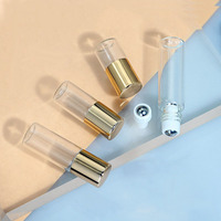 Bouteilles à bille de 1 ml, 2 ml, 3 ml, 5 ml en verre ambré transparent avec logo personnalisé, mini flacons vides pour huiles essentielles