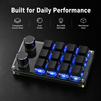 Teclado Mecánico Mini RGB Programable SIKAI con Cable USB-C, Controlador de Atajos para Edición de Video, 12 Teclas, 2 Perillas