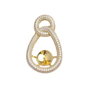Pendentif de luxe en argent 925, accessoire de bricolage, double boucle, base vide semi-finie 12-14 mm pour bijoux en perles JG5861 - Product Image 4