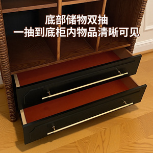 Carl Tall Cabinet Wooden <b>Storage</b> Unit With <b>Drawers</b> And Shelves <b>For</b> Living Room Multifunctional Display Cabinet - Product Image 2