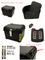 Top Case Moto Étanche Rigide 45L 70L Universel avec Autocollant Réfléchissant