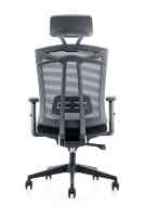 Chaise de bureau à dossier haut réglable en maille noire ergonomique avec appui-tête