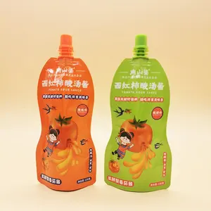 Bevande succo imballaggio Stand up Bag sacchetto beccuccio sacchetto tubo morbido succo di frutta plastica per Ice Pop stampa rotocalco bevanda Haoyu