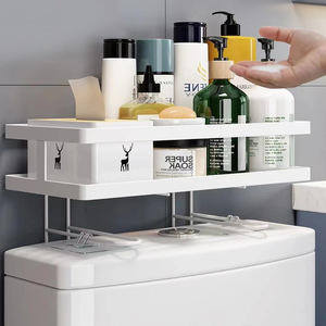Three-Layer Metal <b>Storage</b> <b>Rack</b> With Hook Type Installation For Bathroom Sundries Minimalist Design Detachable Non-Folding - Product Image 4