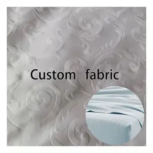 Sprei celup kustom murah mikrofiber 100% poliester emboss kain motif bunga 3d kain