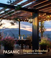 ESRA 15A Lot de 2 lanternes solaires murales de jardin en aluminium, lampes suspendues d'extérieur, 4 panneaux solaires, LED crépusculaire et aube, IP44, faisceau 360°