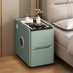 Comodino Smart Ultra-Sottile Moderno con Ricarica Wireless e Altoparlante, Ecologico e <span class=keywords><strong>Salvaspazio</strong></span>, Arredamento per <span class=keywords><strong>Camera</strong></span> <span class=keywords><strong>da</strong></span> <span class=keywords><strong>Letto</strong></span> e Hotel - Product Image 4