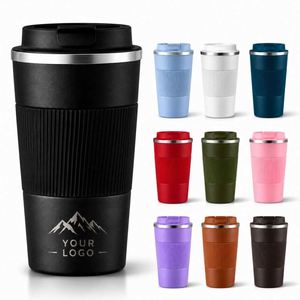 Custom logo Vacuum Insulated Tumblers Ceramic Liner Stainless Steel Travel Coffee Mug Leak-Proof Reusable Coffee <b>Cup</b> with Lid - Product Image 1