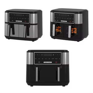 Aifa <span class=keywords><strong>Friteuse</strong></span> à air <span class=keywords><strong>sans</strong></span> <span class=keywords><strong>huile</strong></span> à double panier avec 2 paniers de friture antiadhésifs indépendants <span class=keywords><strong>XXL</strong></span> 8L 2850W Noir - Product Image 2