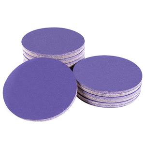 Top fabriqué 5 pouces velours dos flocage papier de verre en céramique 1mm moyen personnalisable OEM cendres polies papier abrasif à sec pour - Product Image 1