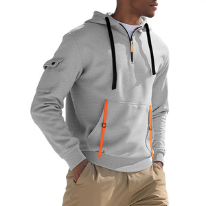 Nouveau sweat à capuche doublé polaire pour homme, coupe ajustée, respirant, avec poches, pour les loisirs, automne-hiver, taille européenne - Product Image 2