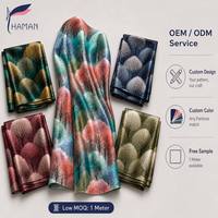 Tissu satiné en twill 100% polyester, imprimé numérique, respirant, doux et lisse, pour robe et costume femme