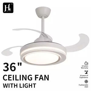 Ventilador de Techo Moderno y Simple con Luz Invisible, Control Remoto, 3 Aspas de ABS, Retráctil, con Luz - Product Image 2