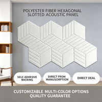 Panneaux acoustiques insonorisants hexagonaux auto-adhésifs à rainures 3D en feutre PET de 30 cm au design moderne pour bureau, maison et studio
