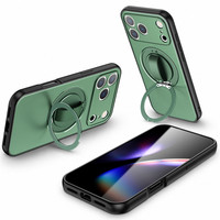 Telefoonhoesje met antislip textuur, metalen ringstandaard en ingebouwde ringhouder voor iPhone 18 17 16 15 Pro Max