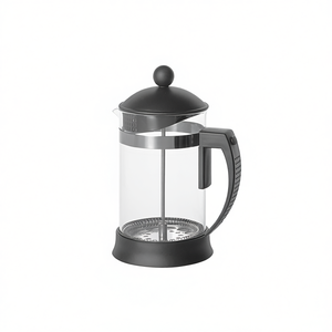 Cafetière à piston Cilio French Press 6 tasses en verre noir avec piston et poignée en métal pour café préparé - Product Image 2