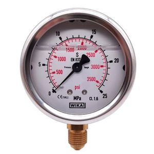 เกจวัดแรงดันแบบอนาล็อก WiKA 0-3500 psi 0-25 Mpa สำหรับใช้งานในอุตสาหกรรม - Product Image 1