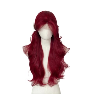 Peluca de mujer Sea King Roja con raya al medio, larga y rizada, de encaje completo, blanca natural, con ondas de agua, sin pegamento, para cualquier forma de rostro - Product Image 5