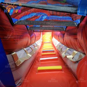 WINSUN Toboggan aquatique gonflable incurvé en PVC personnalisé, motif marbre <span class=keywords><strong>tropical</strong></span> coloré, pour adultes et enfants - Product Image 6