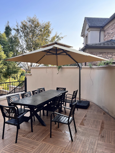 Penyangga Payung Luar Ruangan Profesional Persegi Kontemporer dari Aluminium Baja, Model Cantilever <span class=keywords><strong>Banana</strong></span>, Perabot Luar Ruangan untuk Bersantap - Product Image 5