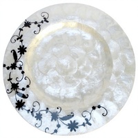 Décoration de table de mariage artisanale de luxe, centres de table en coquilles de capiz laminées (huîtres nacrées), assiette de présentation faite à la main, set de table 38 cm x