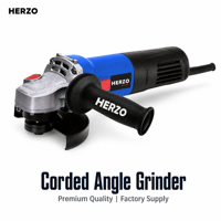 Meuleuse d'angle sans balais HERZO 1400W, 5 pouces, interrupteur à palette, 3000-11000 tr/min pour la découpe