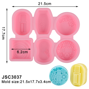 New Reusable <b>Silicone</b> Mold Round Oval Square DIY Making 3D Soap Form Handmade 6 Patterns - Product Image 3